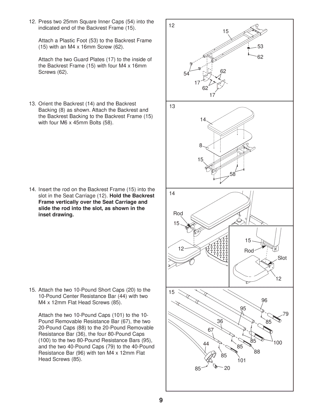 Weider 831.15395.1 user manual Inset drawing 