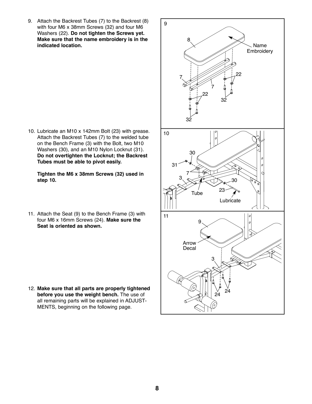 Weider 831.15607.0 user manual Name 