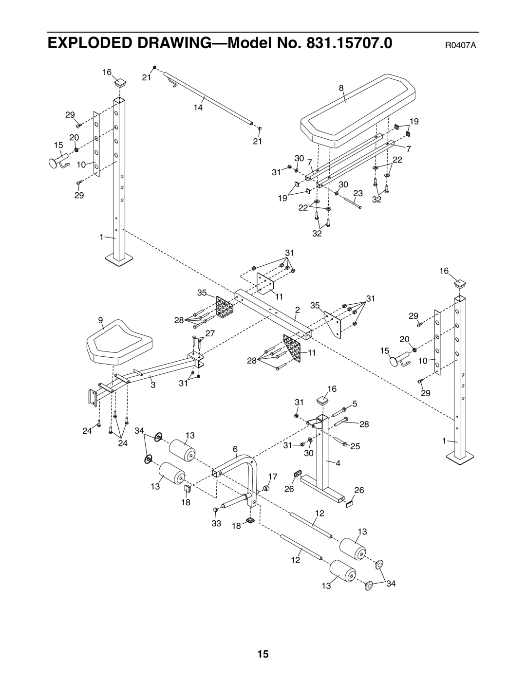 Weider 831.15707.0 user manual R0407A 