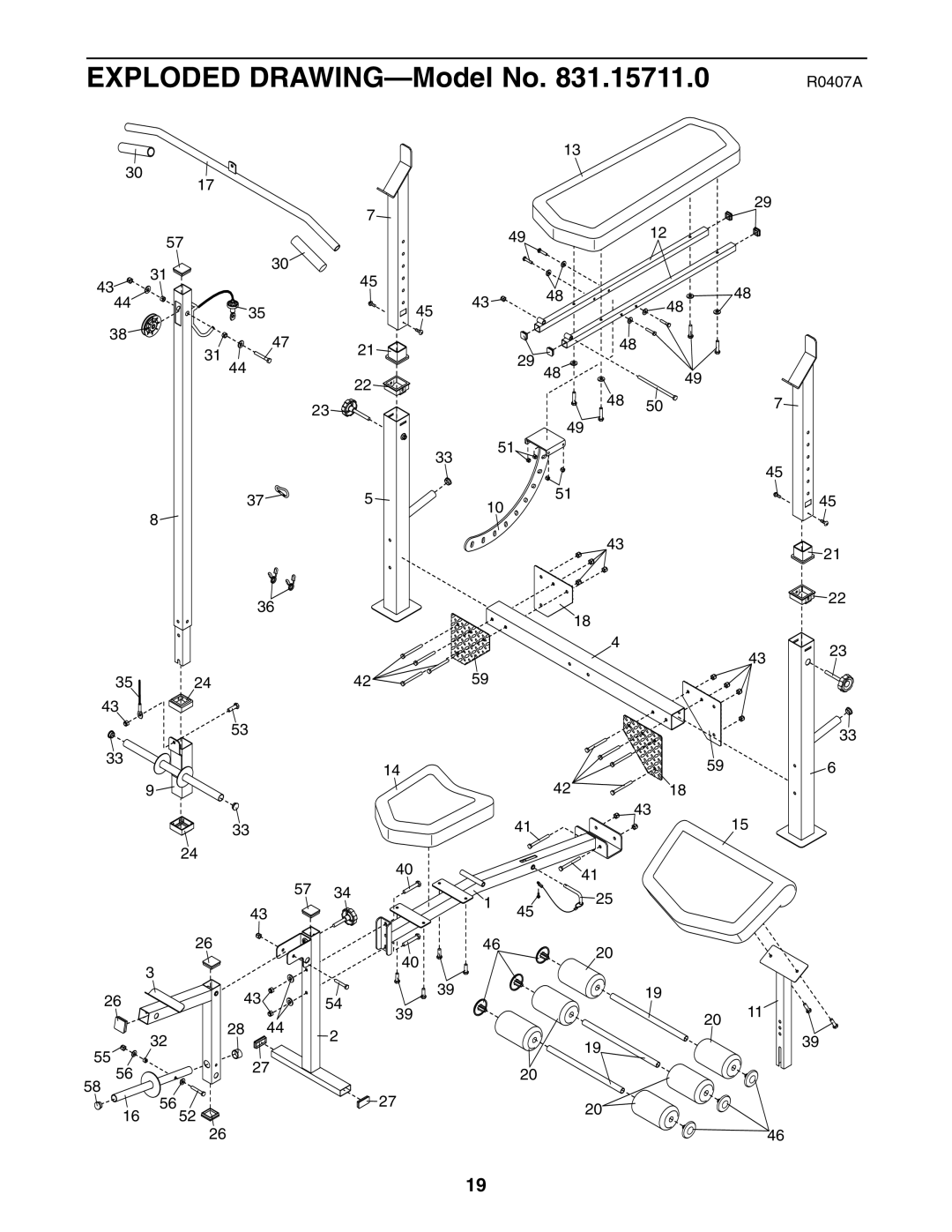 Weider 831.15711.0 user manual Exploded DRAWING-Model No 