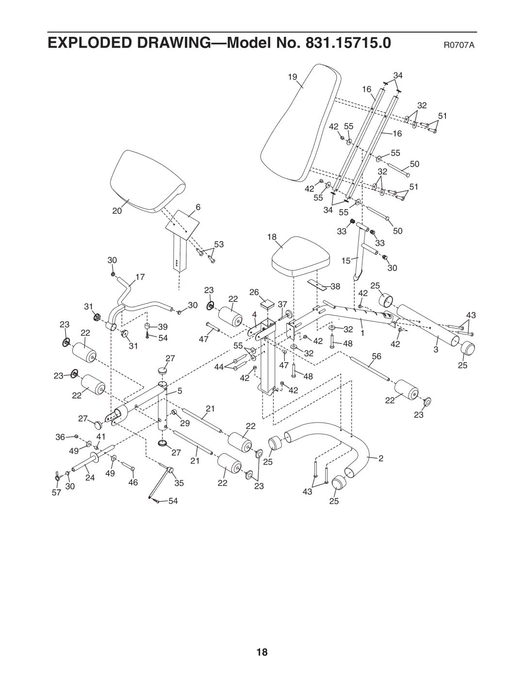 Weider 831.15715.0 user manual Exploded DRAWING-Model No 