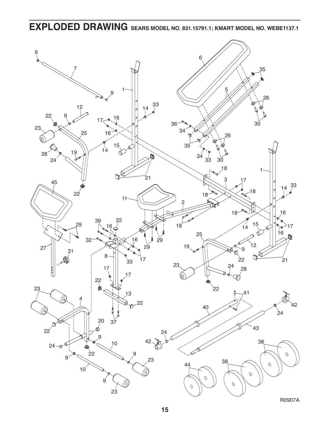 Weider 831.15791.1 user manual R0907A 