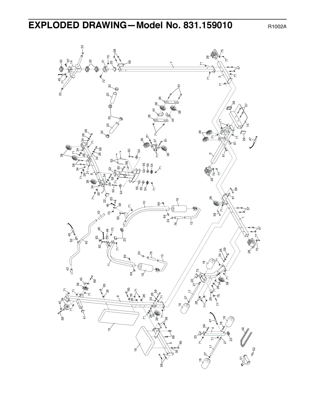 Weider 831.159010 user manual Exploded 