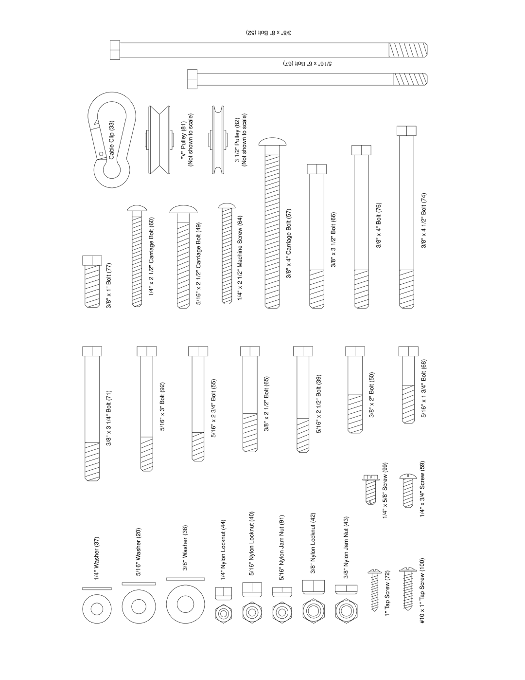 Weider 831.159290 user manual X 3 1/4 Bolt 