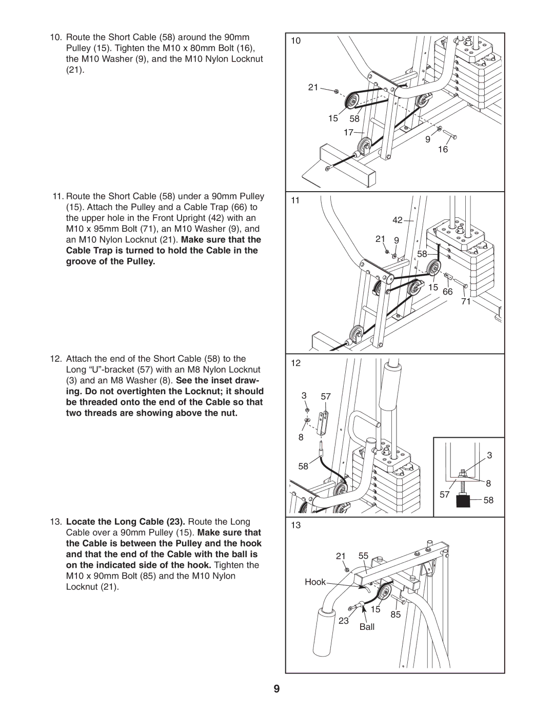 Weider 831.159301 user manual Hook Ball 