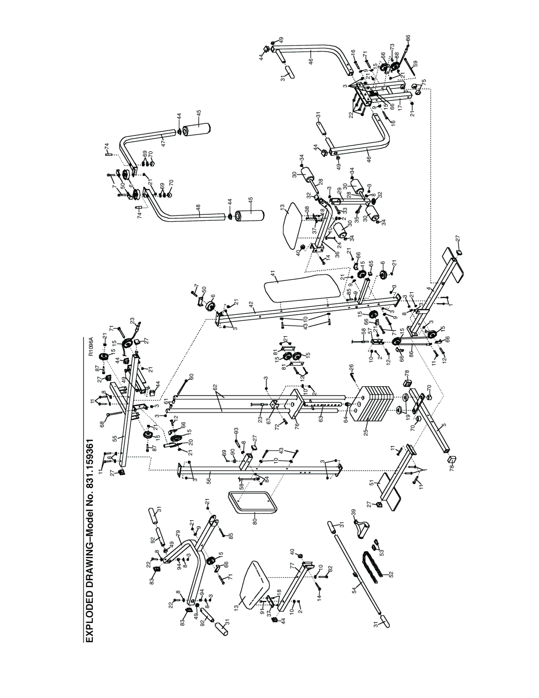 Weider 831.159361 user manual Exploded DRAWING-Model No 