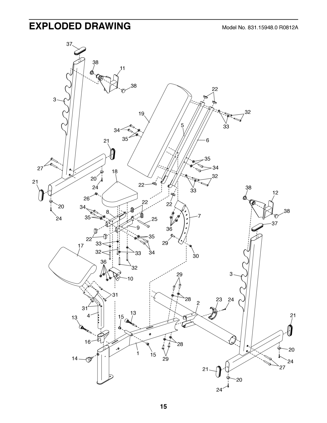 Weider 831.15948.0 manual Exploded Drawing 