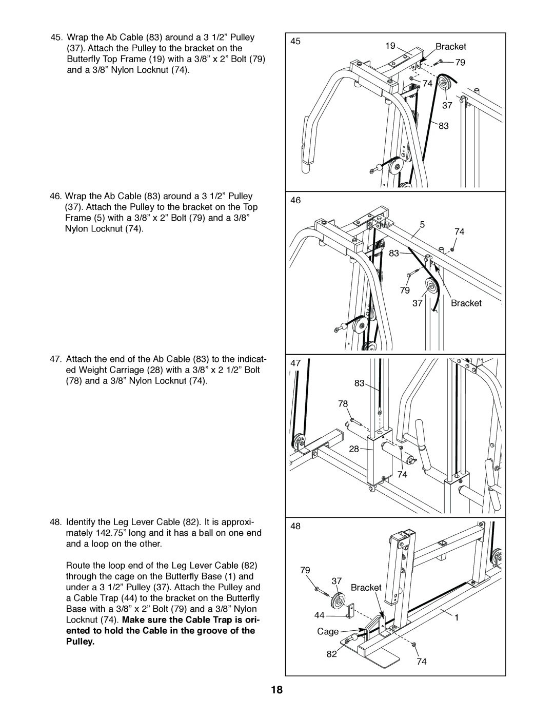 Weider 831.159530 user manual Pulley 