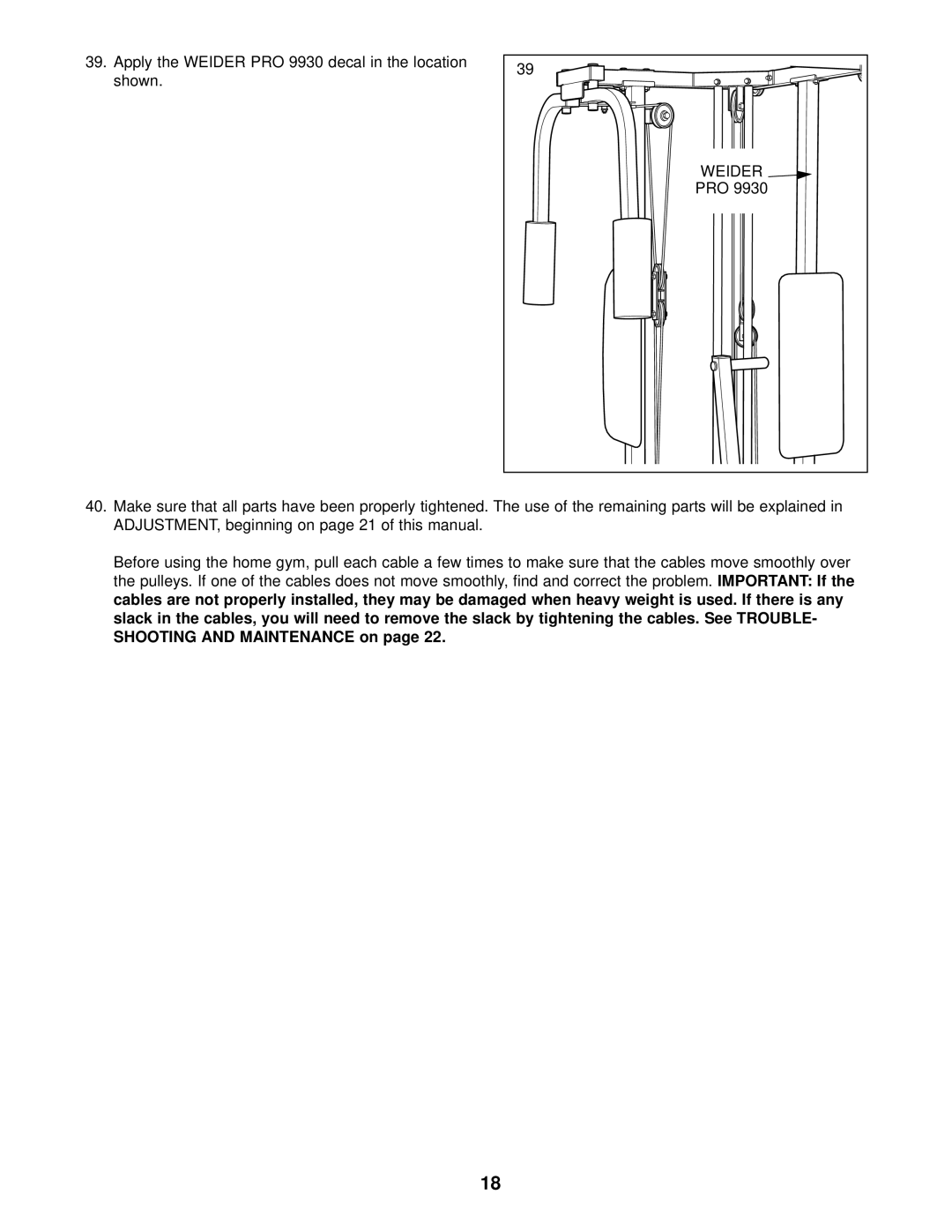 Weider 831.159720 user manual Weider 