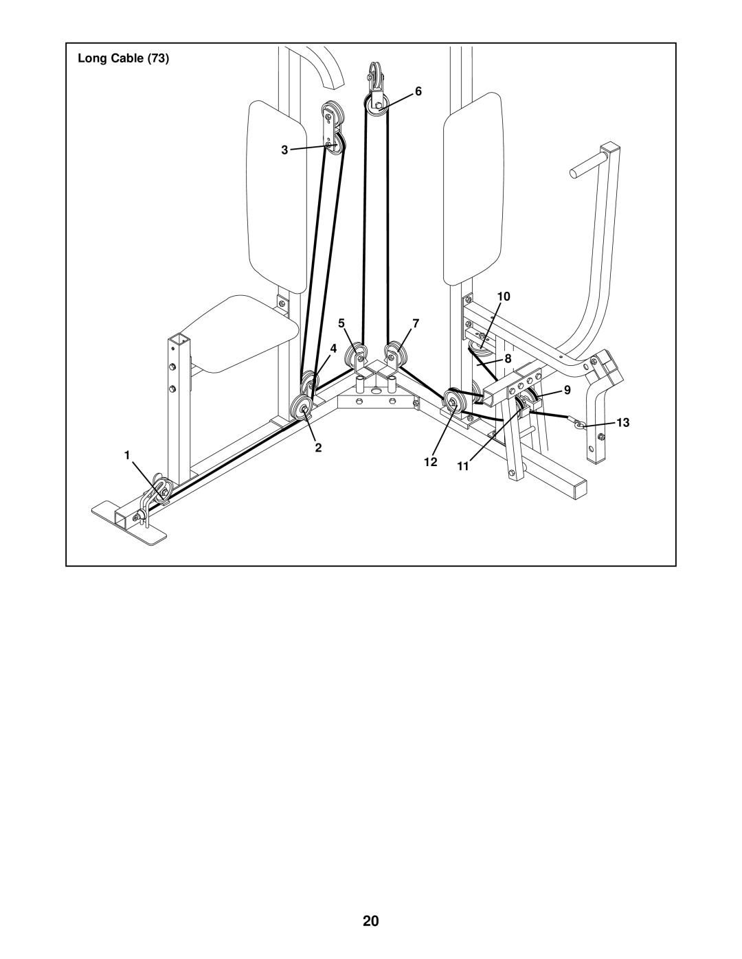 Weider 831.159720 user manual Long Cable 