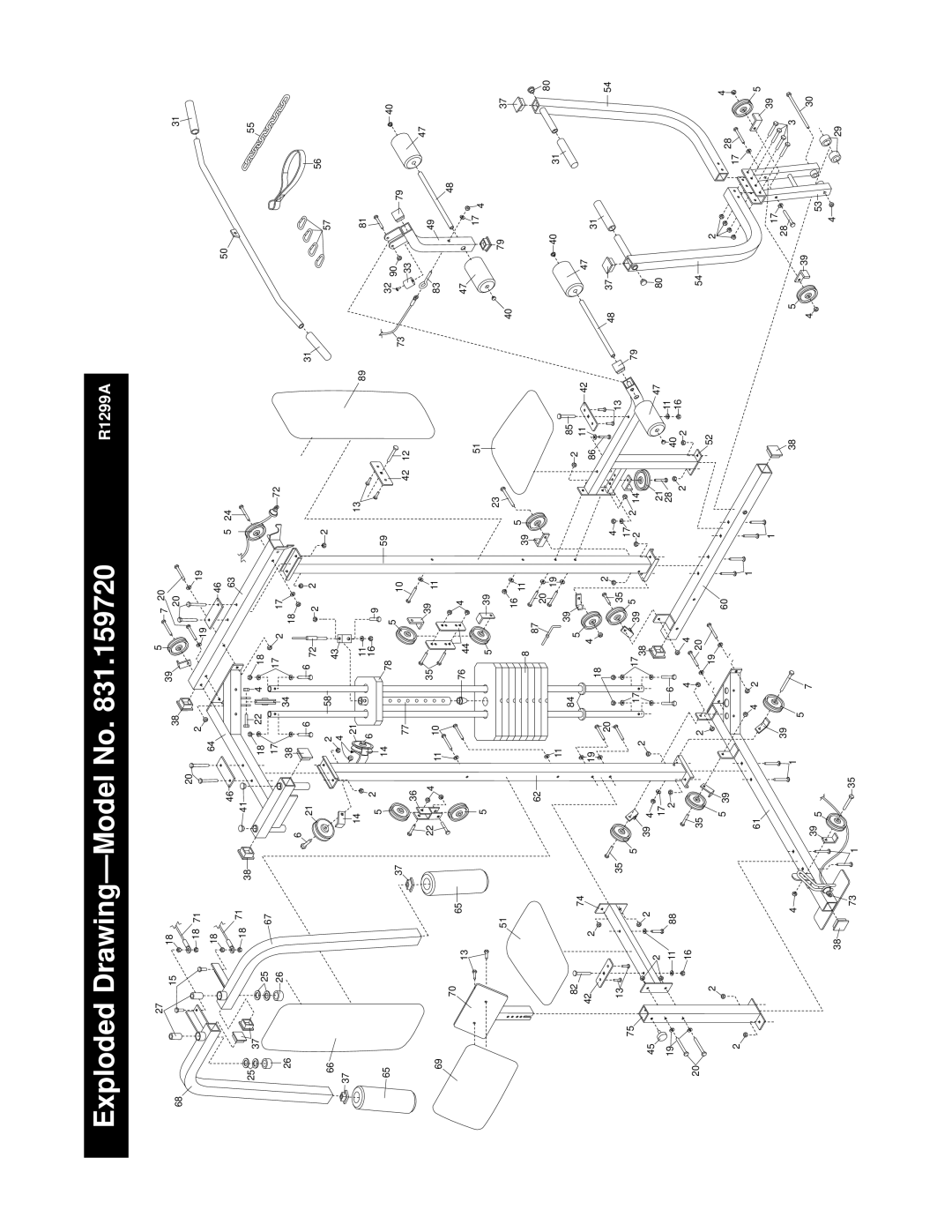 Weider 831.159720 user manual Exploded Drawing-Model No 