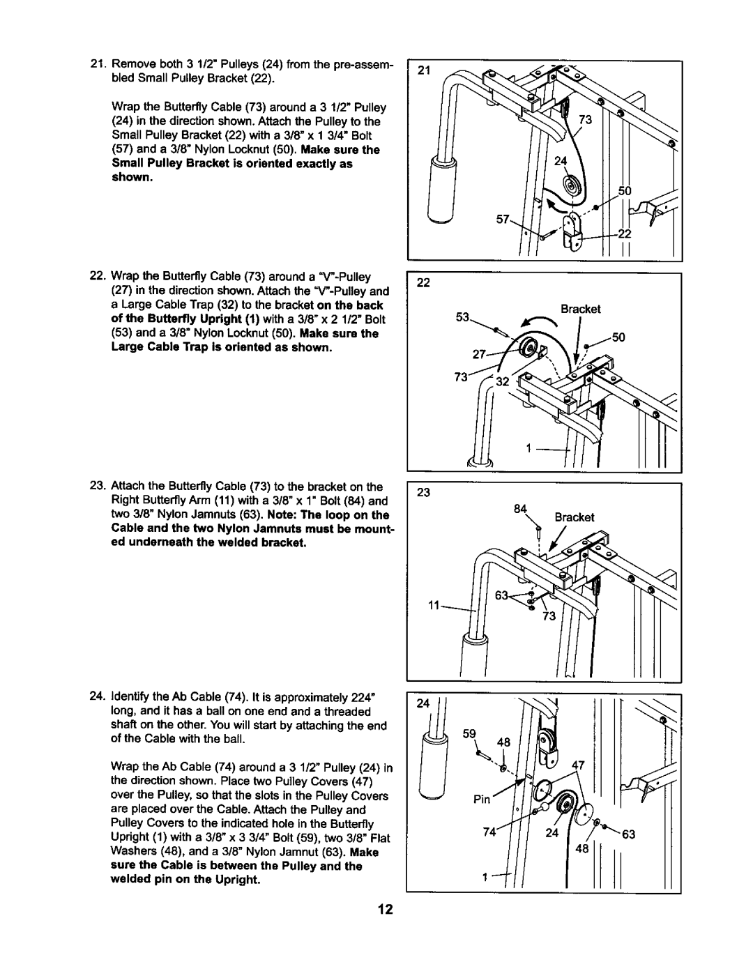 Weider 831.15973 user manual Direction shown. Attach the Pulley to 