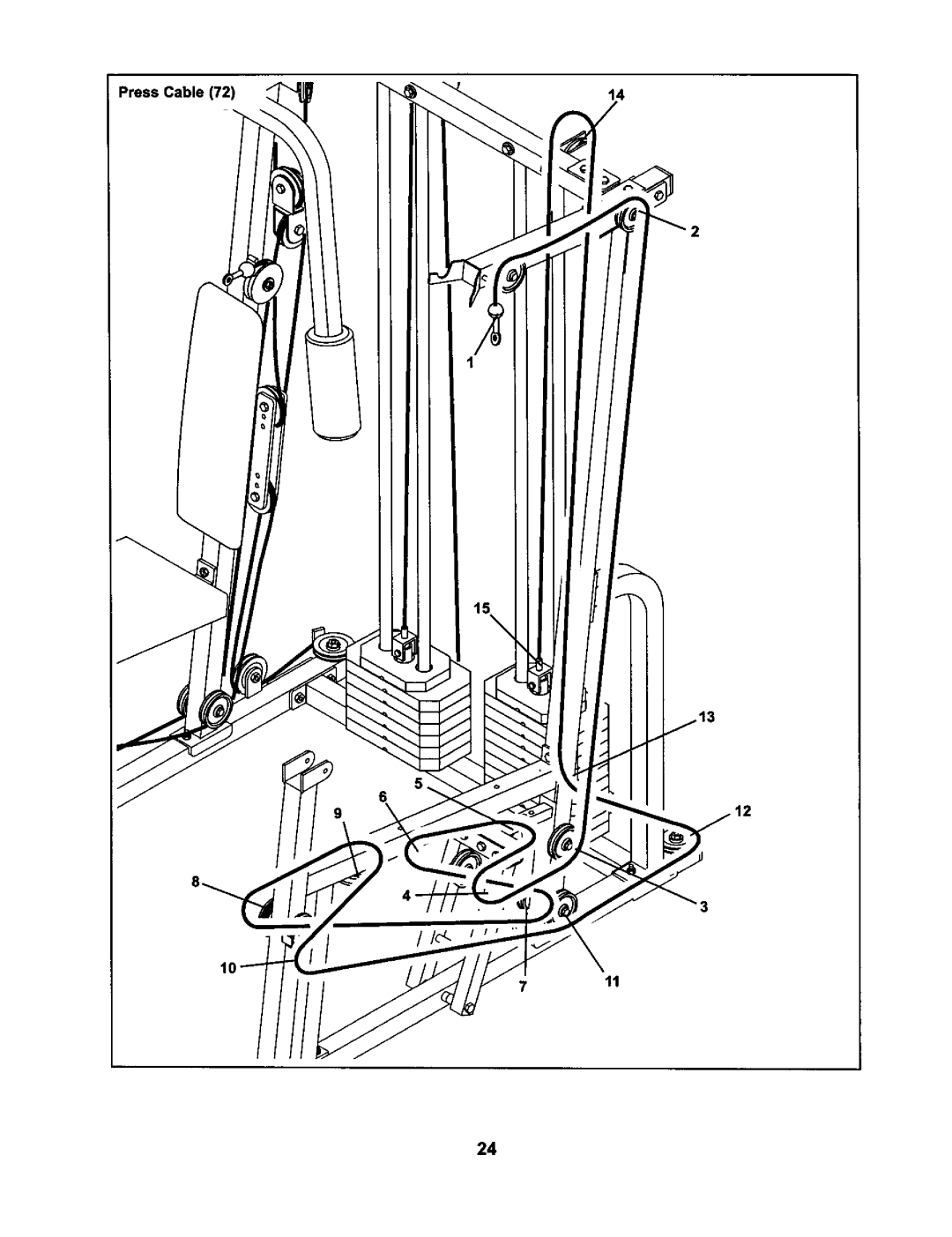 Weider 831.15973 user manual Press Cable 711 