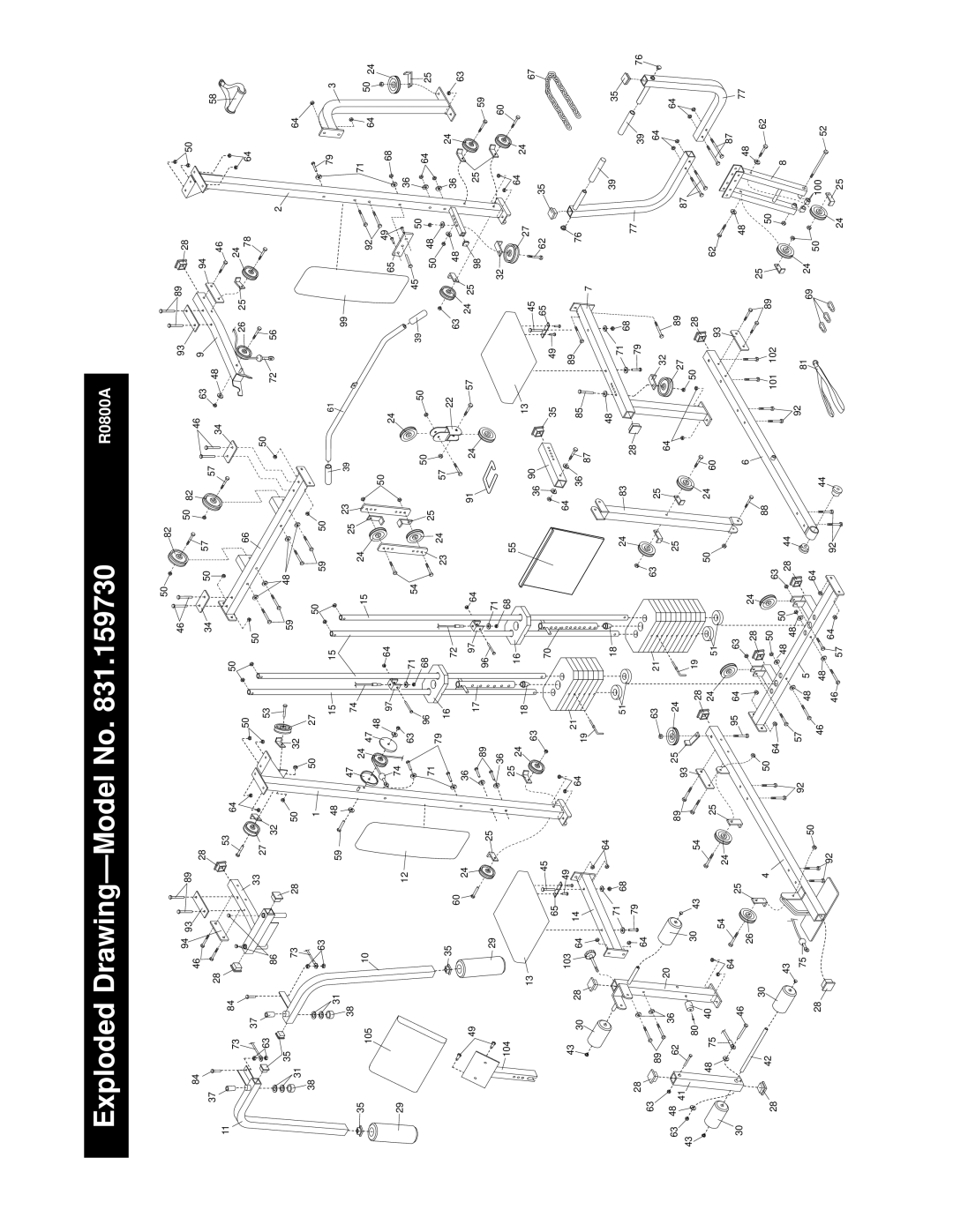 Weider 831.159730 user manual Exploded Drawing-Model No 