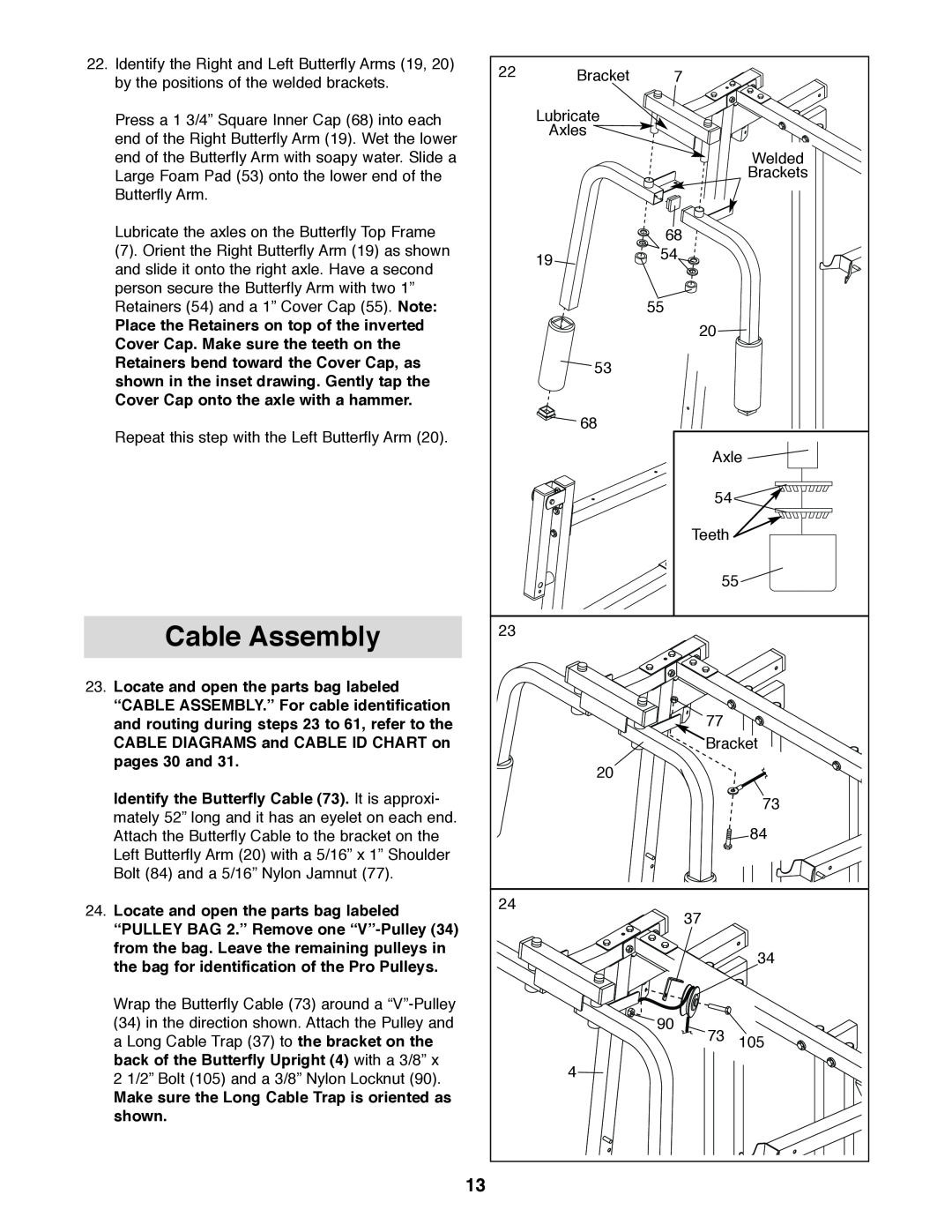 Weider 831.159830 user manual Cable Assembly 