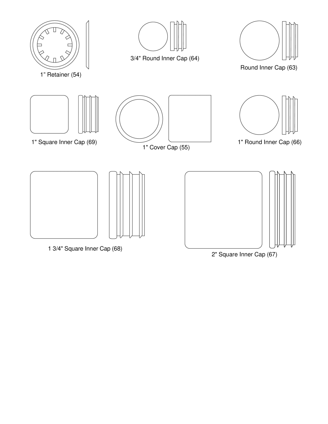 Weider 831.159831 user manual Round Inner Cap 