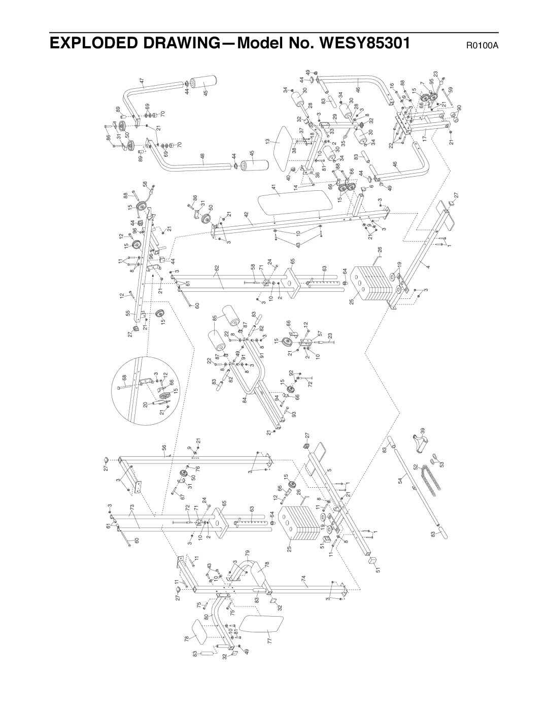 Weider 8530 manual Exploded 