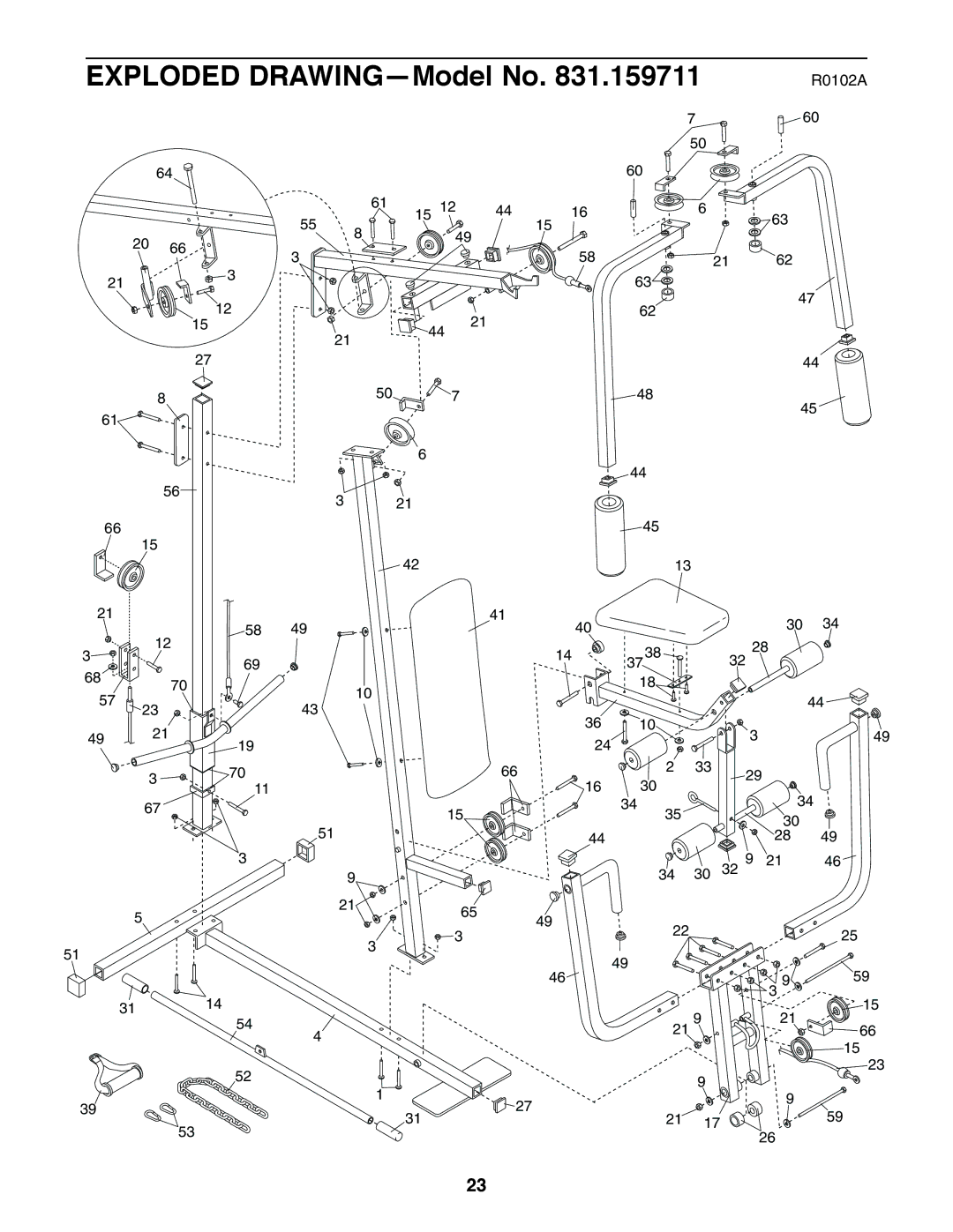 Weider 8920 user manual Exploded DRAWING-Model No 