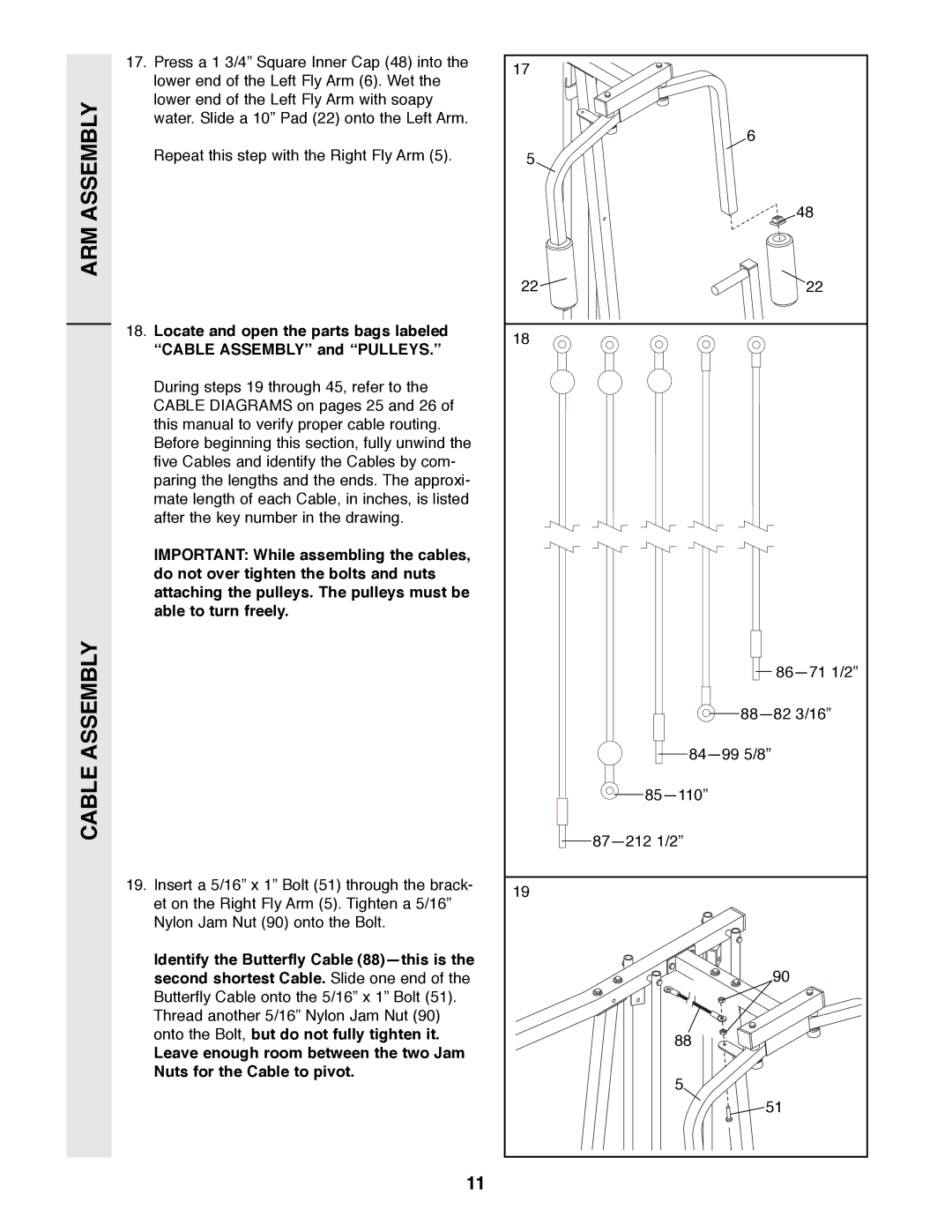 Weider 9300 PRO user manual ARM Assembly Cable Assembly 