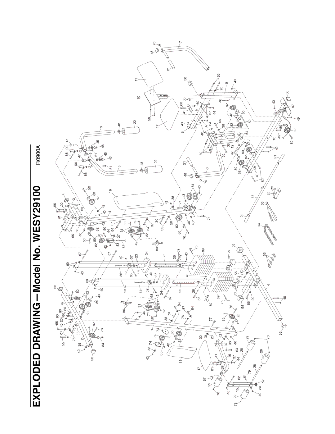 Weider 9300 PRO user manual Exploded DRAWINGÑModel No. WESY29100 