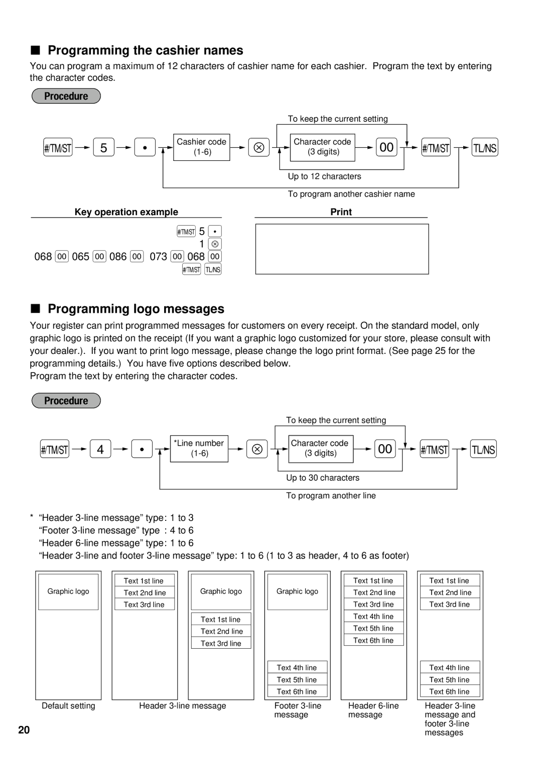 Weider ER-A220 instruction manual Programming the cashier names, Programming logo messages 