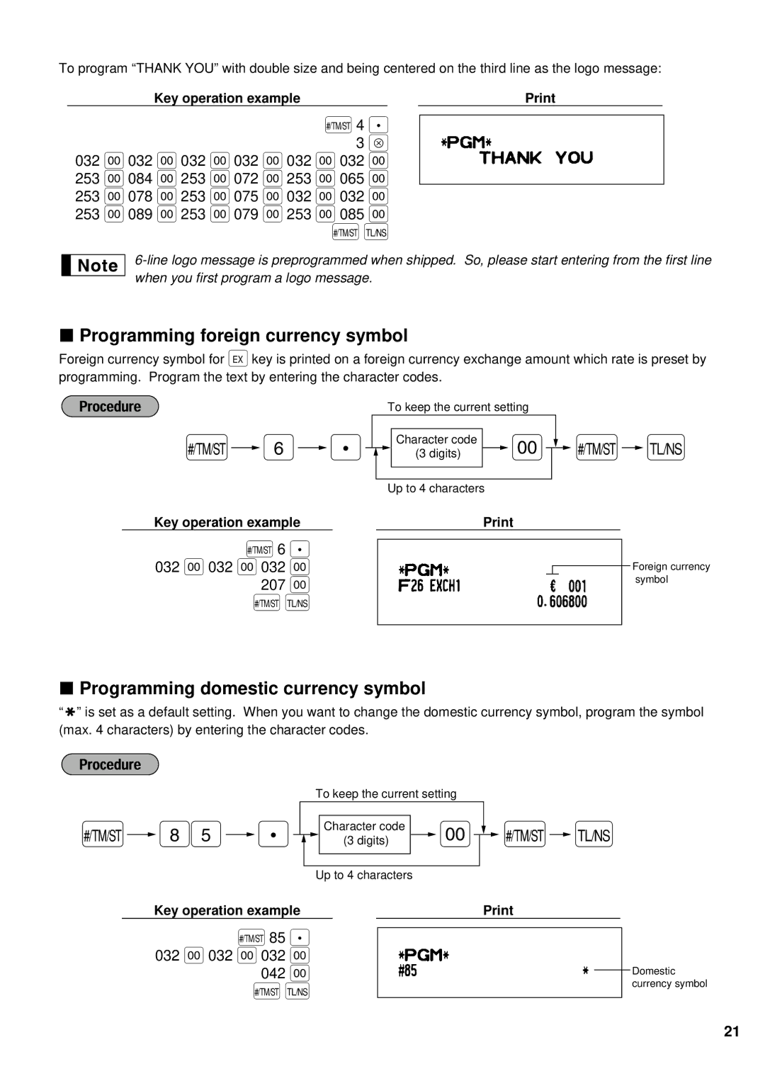 Weider ER-A220 instruction manual 042 º, Programming foreign currency symbol, Programming domestic currency symbol 