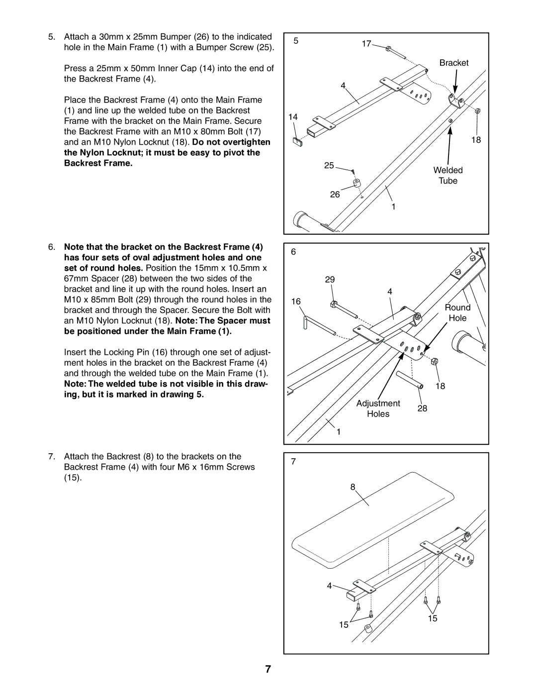 Weider PRO 125 user manual 