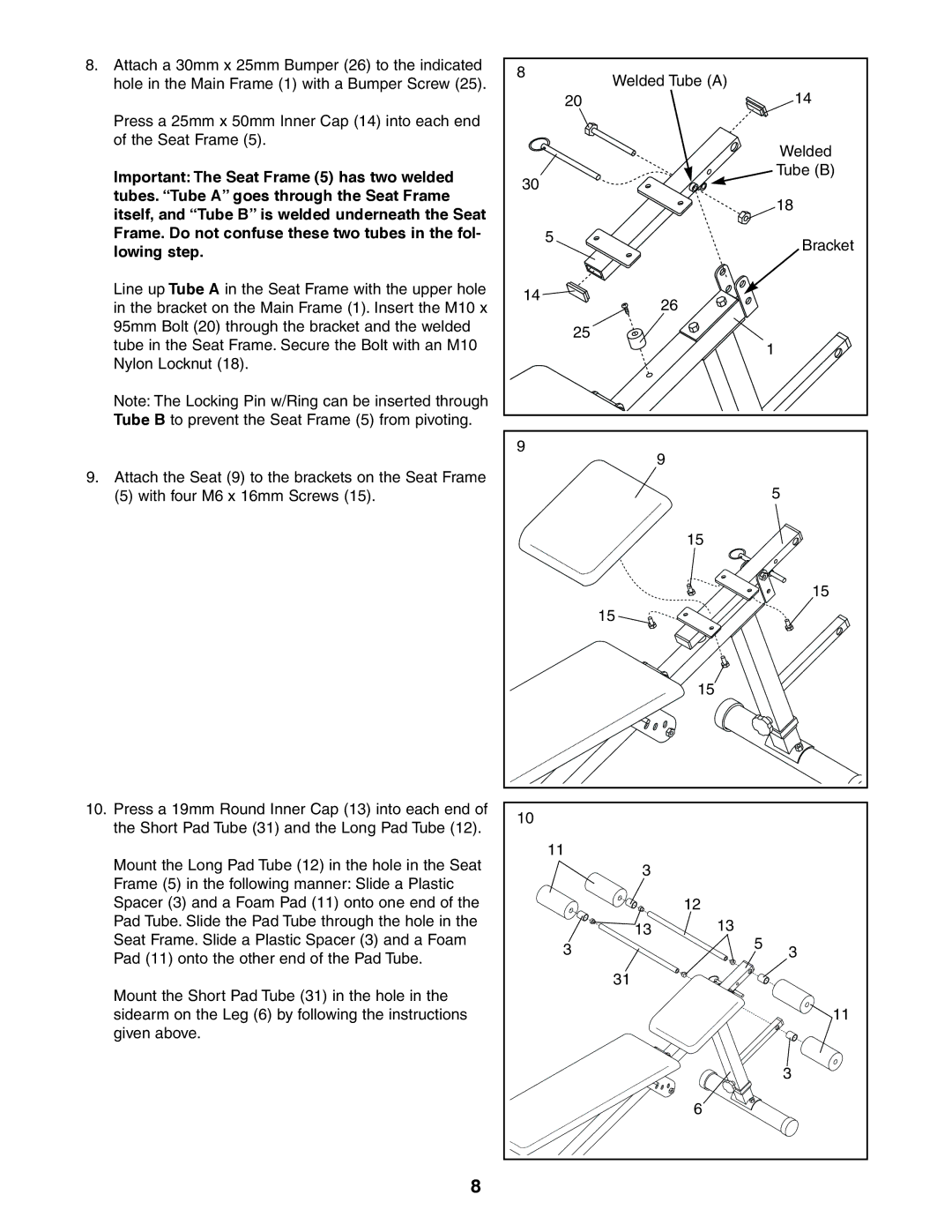 Weider PRO 125 user manual 