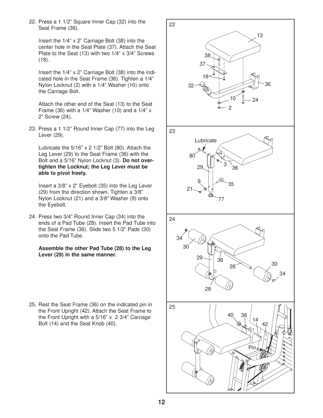 Weider Pro 2250 user manual 