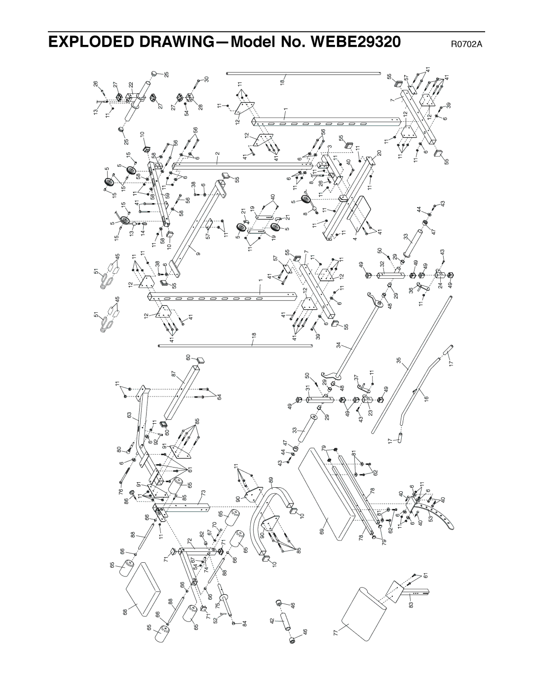 Weider PRO 375 user manual Exploded DRAWING-Model WEBE29320 