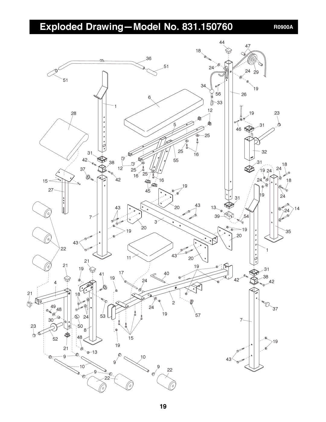 Weider PRO 900 manual Exploded DrawingÑModel No 