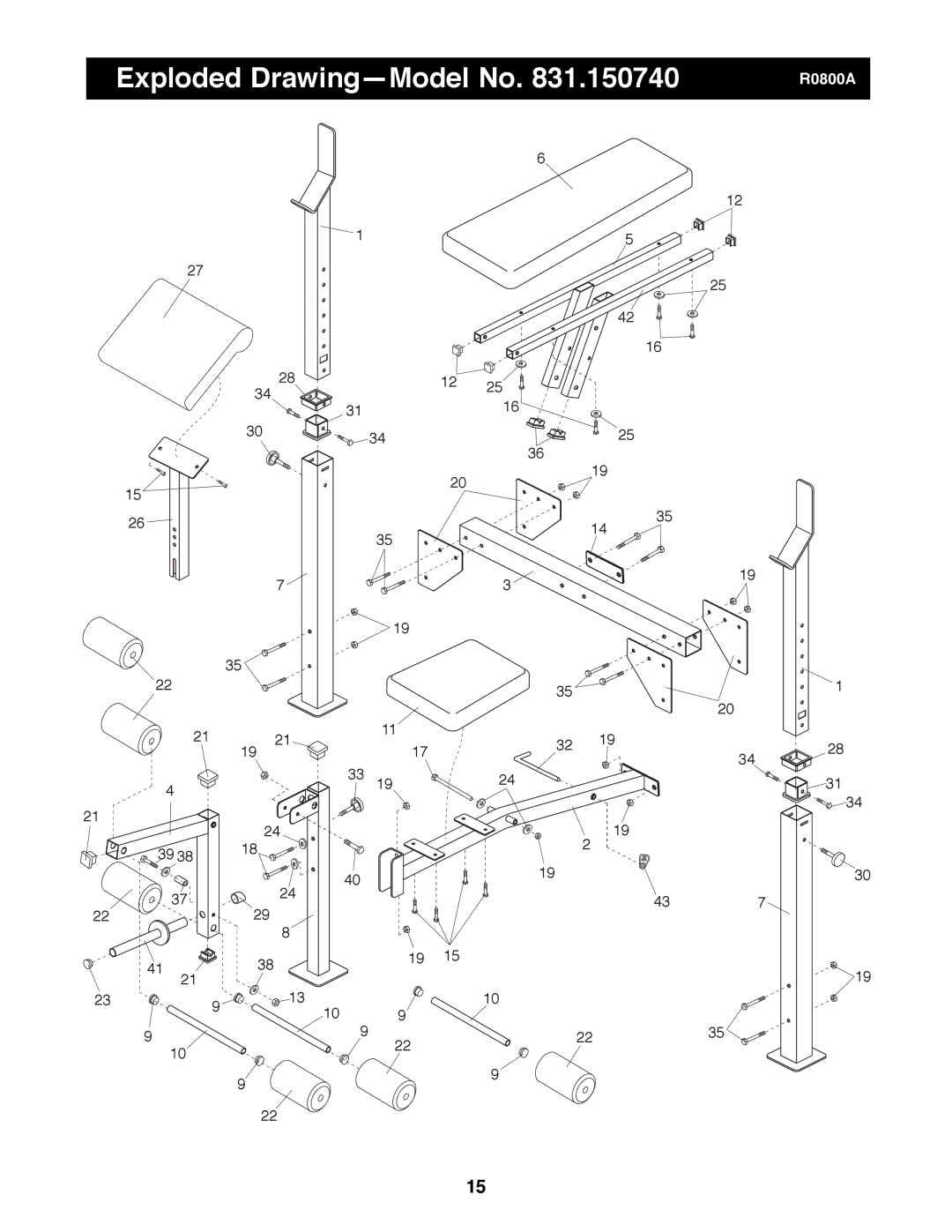 Weider PRO800 manual Exploded DrawingÑModel No 