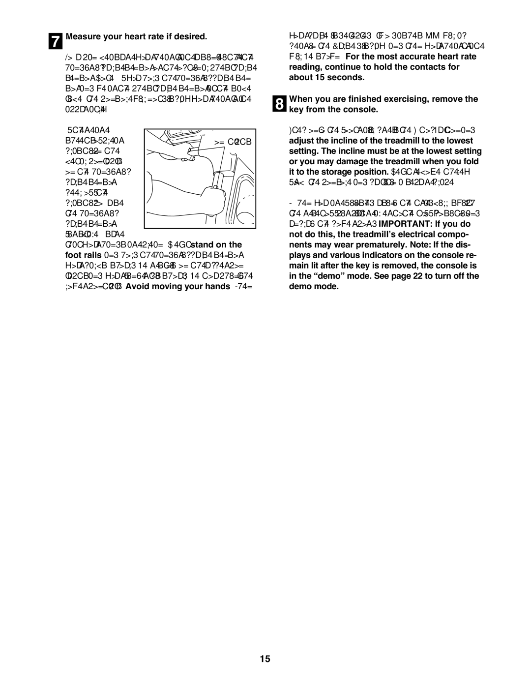 Weider WBTL13608.0 user manual Measure your heart rate if desired, Avoid moving your hands. When 