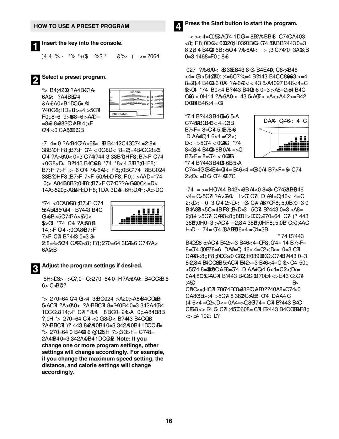 Weider WBTL13608.0 user manual HOW to USE a Preset Program, Adjust the program settings if desired 