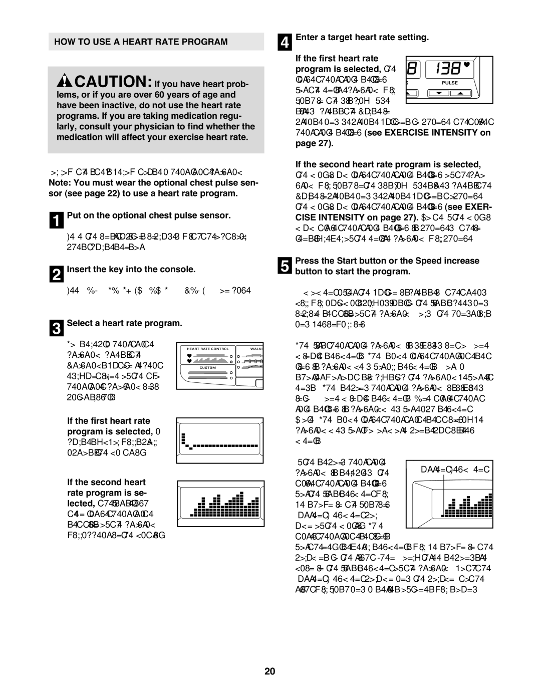 Weider WBTL13608.0 user manual HOW to USE a Heart Rate Program, Select a heart rate program 