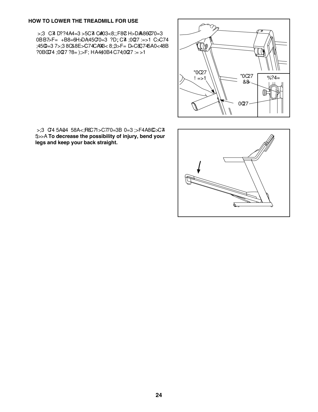 Weider WBTL13608.0 user manual HOW to Lower the Treadmill for USE 