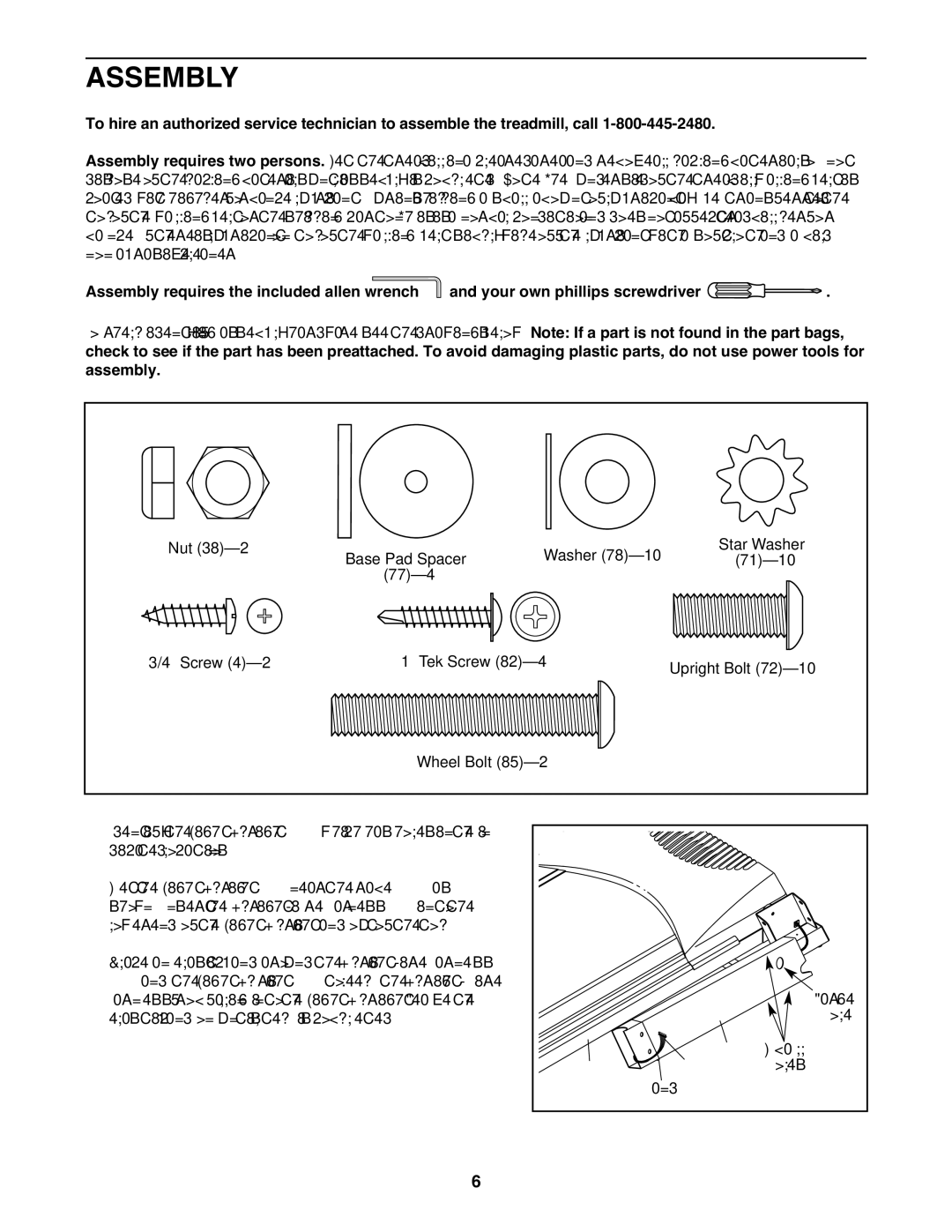 Weider WBTL13608.0 user manual Assembly 