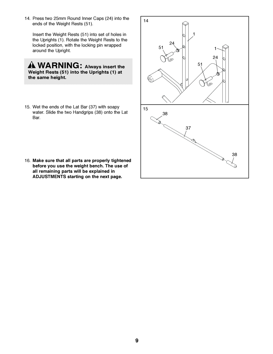 Weider WEBE03820 user manual 