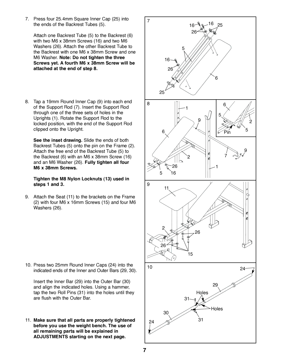 Weider WEBE05920 user manual See the inset drawing. Slide the ends of both 