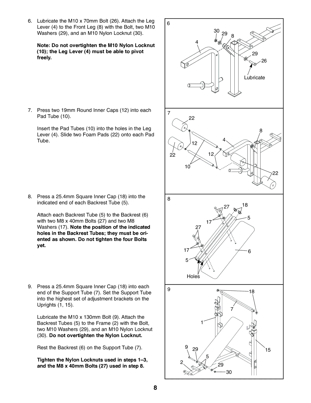 Weider WEBE06110 user manual Lubricate 