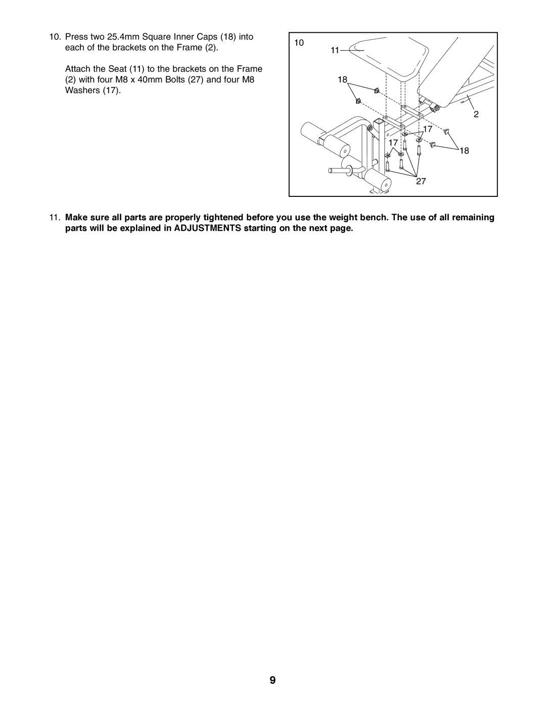 Weider WEBE06110 user manual 