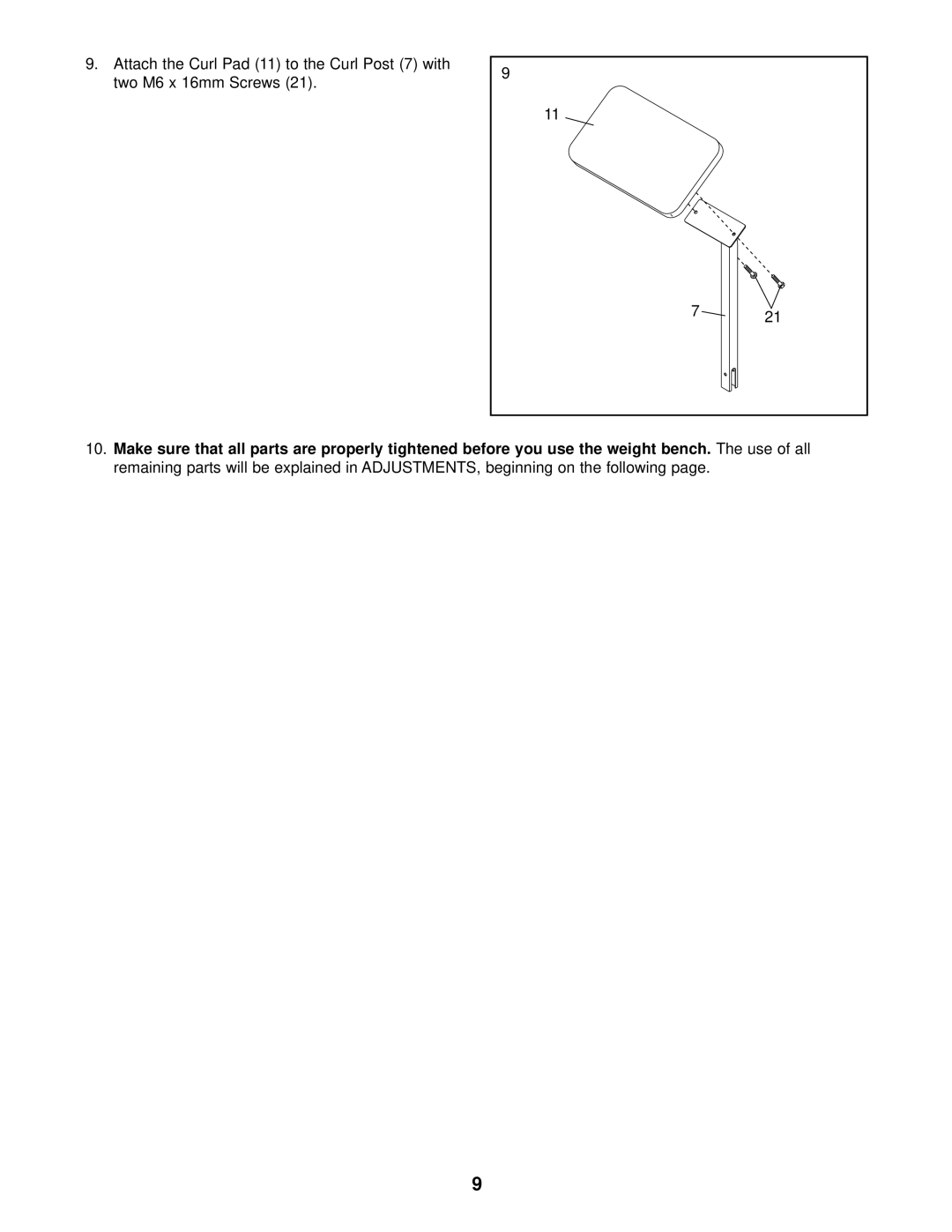 Weider WEBE08910 user manual Use of all 