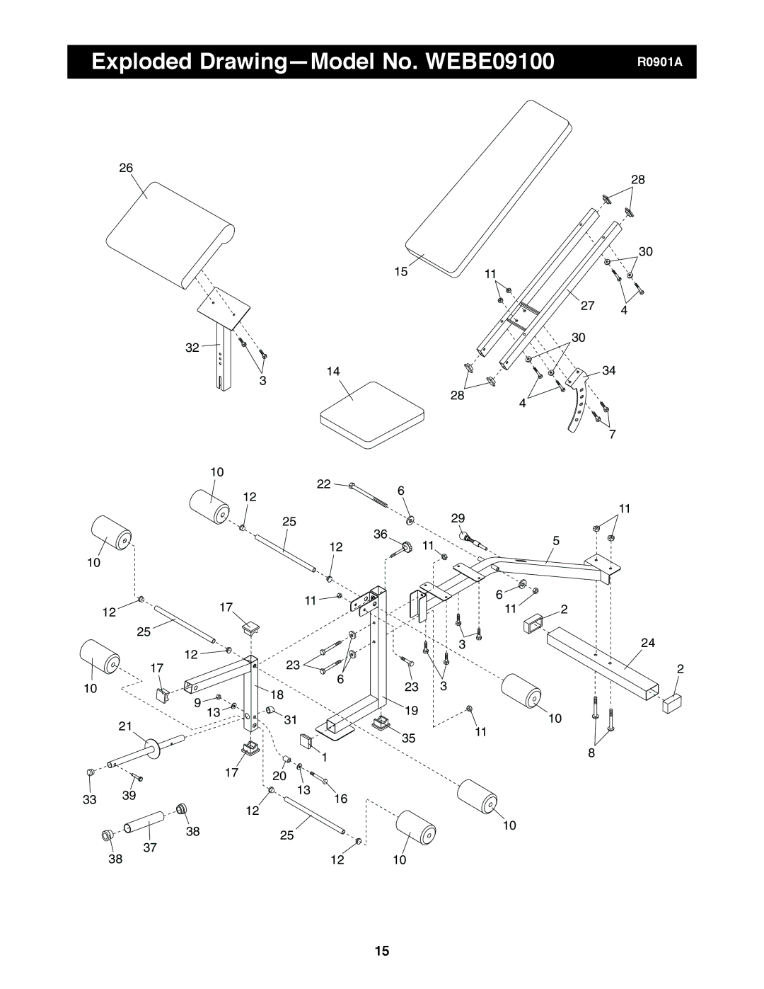 Weider user manual Exploded Drawing-Model No. WEBE09100 