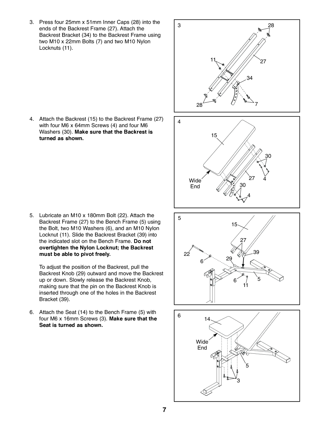 Weider WEBE09100 user manual Seat is turned as shown 