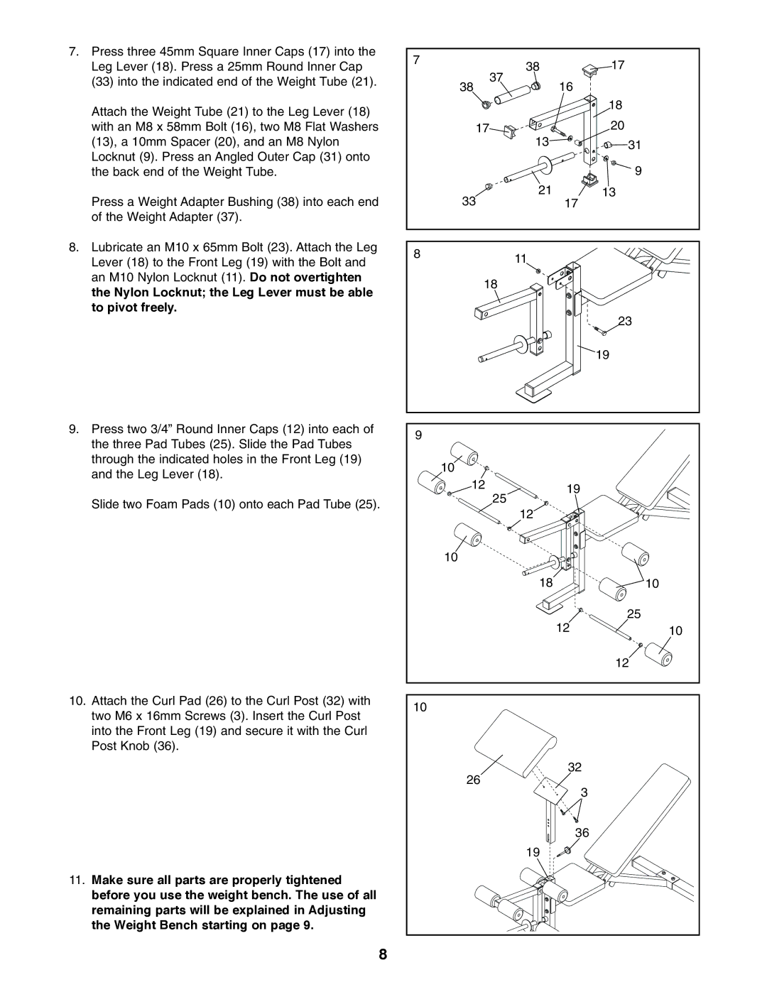 Weider WEBE09100 user manual 