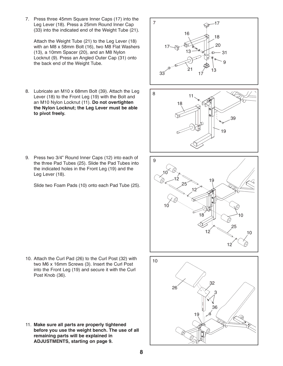 Weider WEBE09101 user manual 