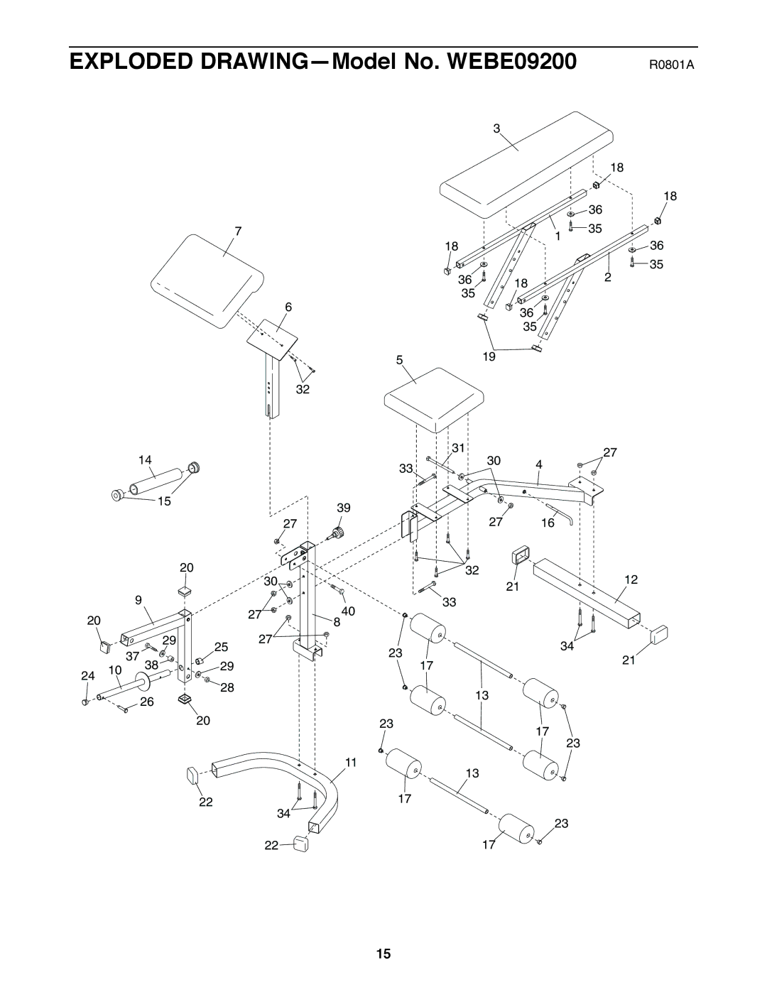 Weider WEBE09200 user manual R0801A 