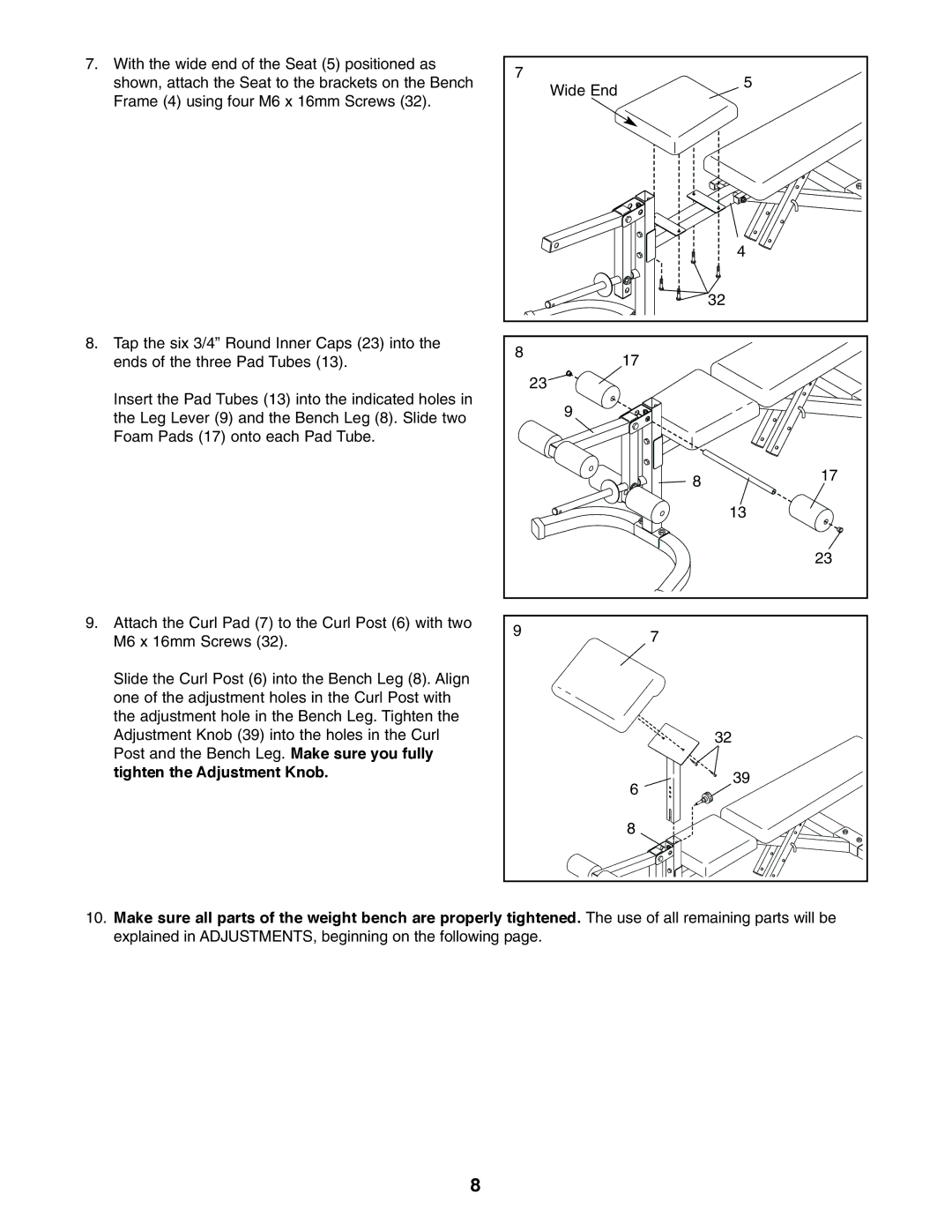 Weider WEBE09200 user manual 