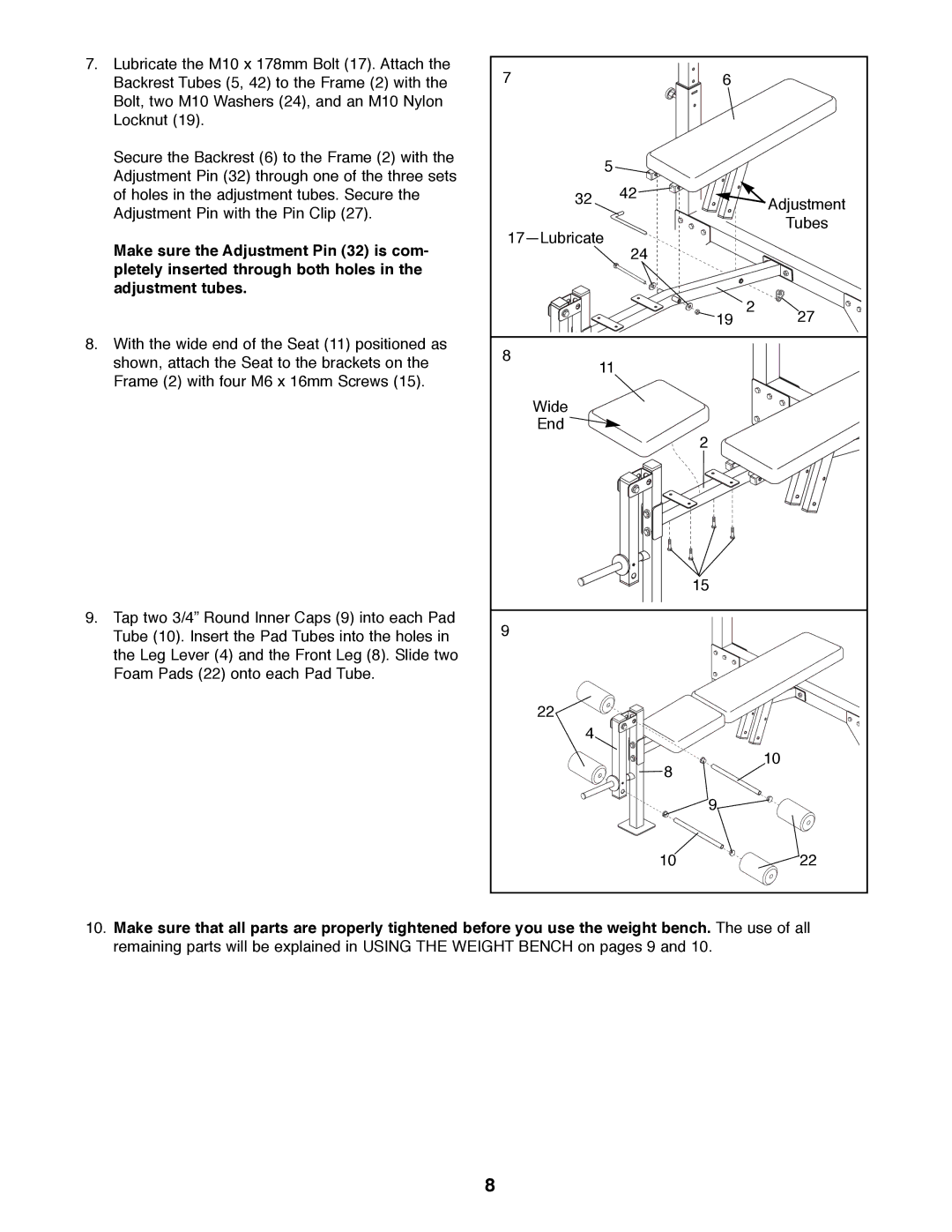 Weider WEBE09900 manual 