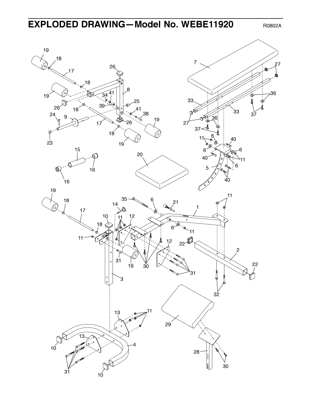 Weider WEBE11920 user manual R0802A 